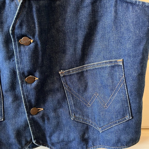 Made In USA Vintage Wrangler Denim Men's Sherpa Vest Excellent Condition Size XL - Picture 6 of 9